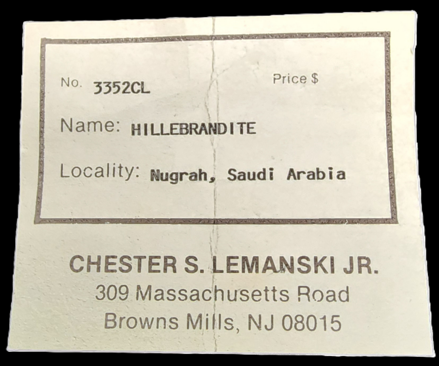 HILLEBRANDITE  - An Nuqrah, Ha'il Region, Saudi Arabia - Miniature-Sized