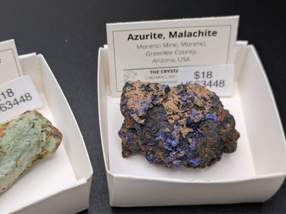 AZURITE, MALACHITE- Morenci Mine, Greenlee County, Arizona- Miniature
