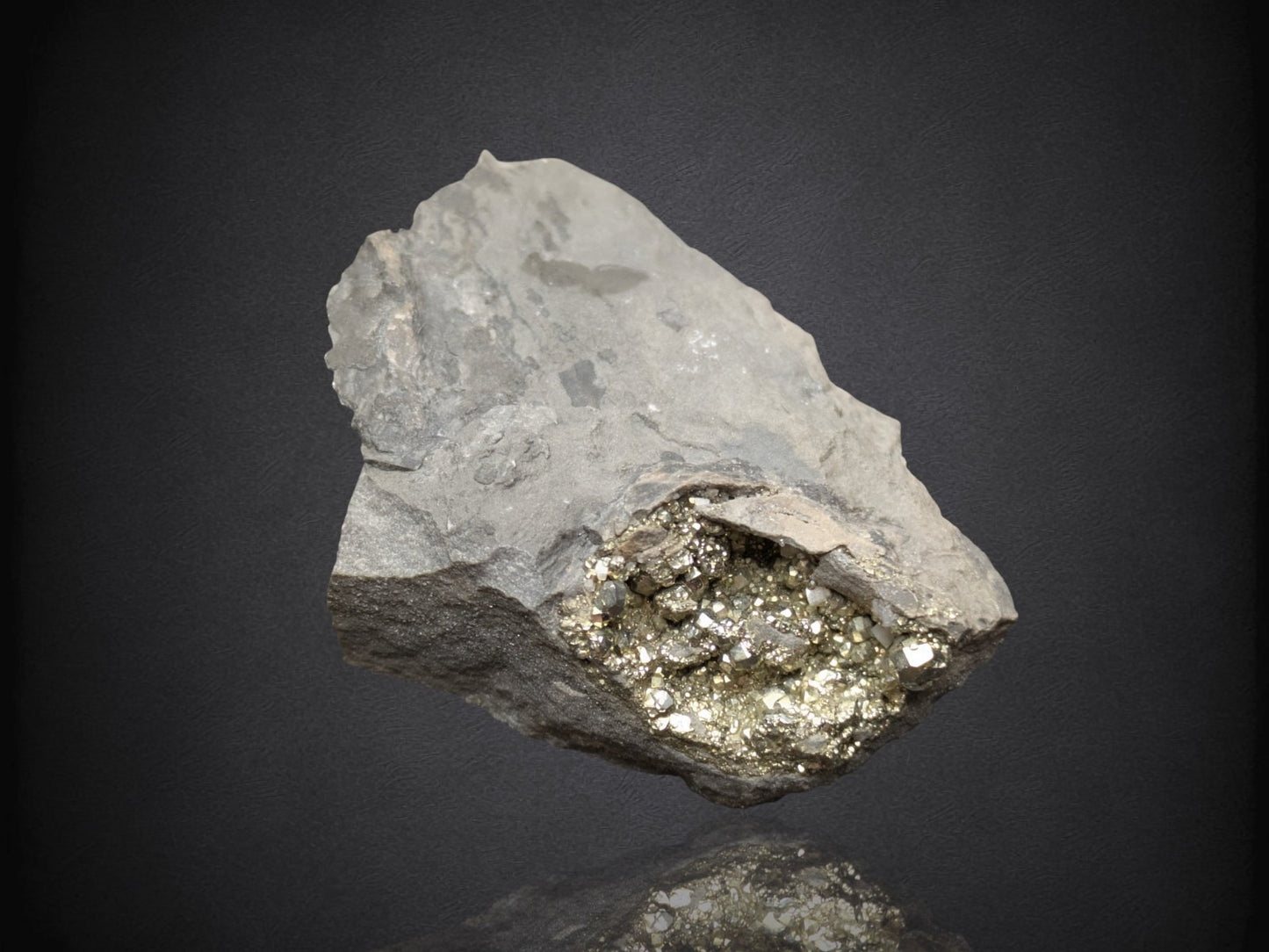 PYRITE- C.E. Duff & Son Quarry, Huntsville, Logan County, Ohio USA- Sm Cabinet