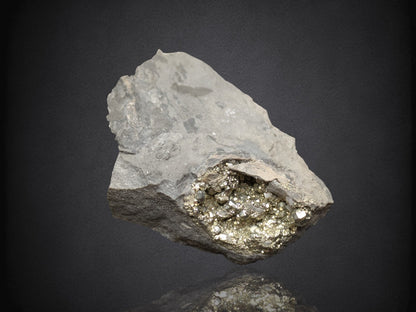 PYRITE- C.E. Duff & Son Quarry, Huntsville, Logan County, Ohio USA- Sm Cabinet