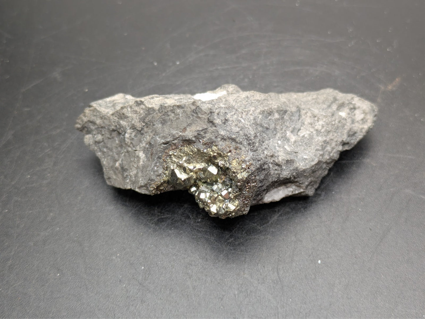 PYRITE- C.E. Duff & Son Quarry, Huntsville, Logan County, Ohio USA- Sm Cabinet