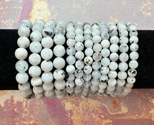 Moonstone and Tourmaline Crystal Bracelet