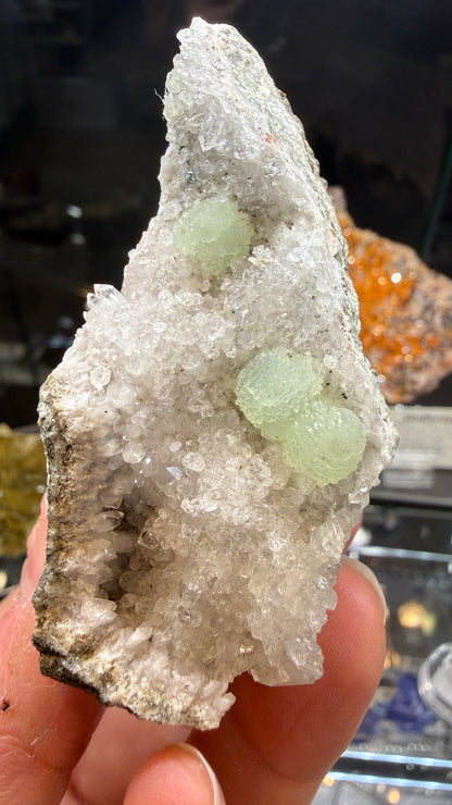 Prehnite, Quartz- Upper New Street Quarry, Paterson, Passaic County, New Jersey, USA