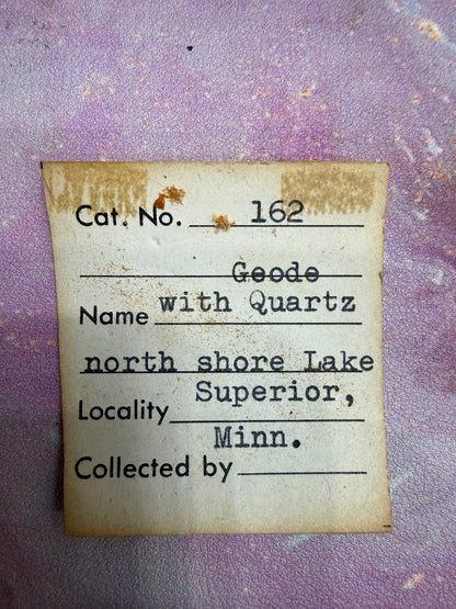 Agate Geode, Quartz- North Shore, Lake Superior, Minnesota
