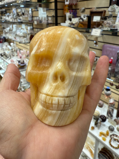 Orange Calcite Skull