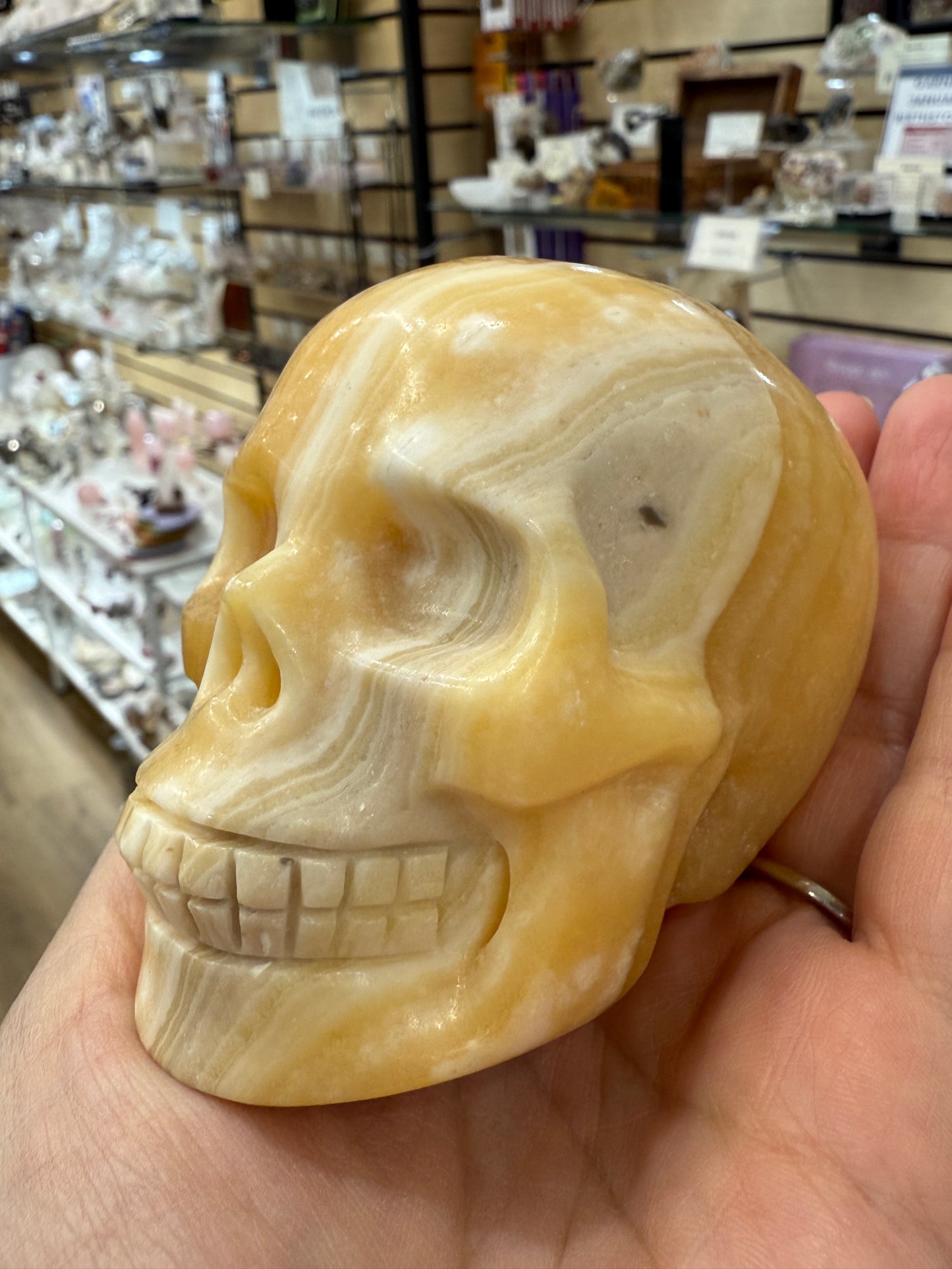Orange Calcite Skull