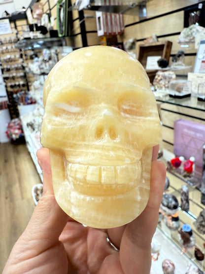 Orange Calcite Skull