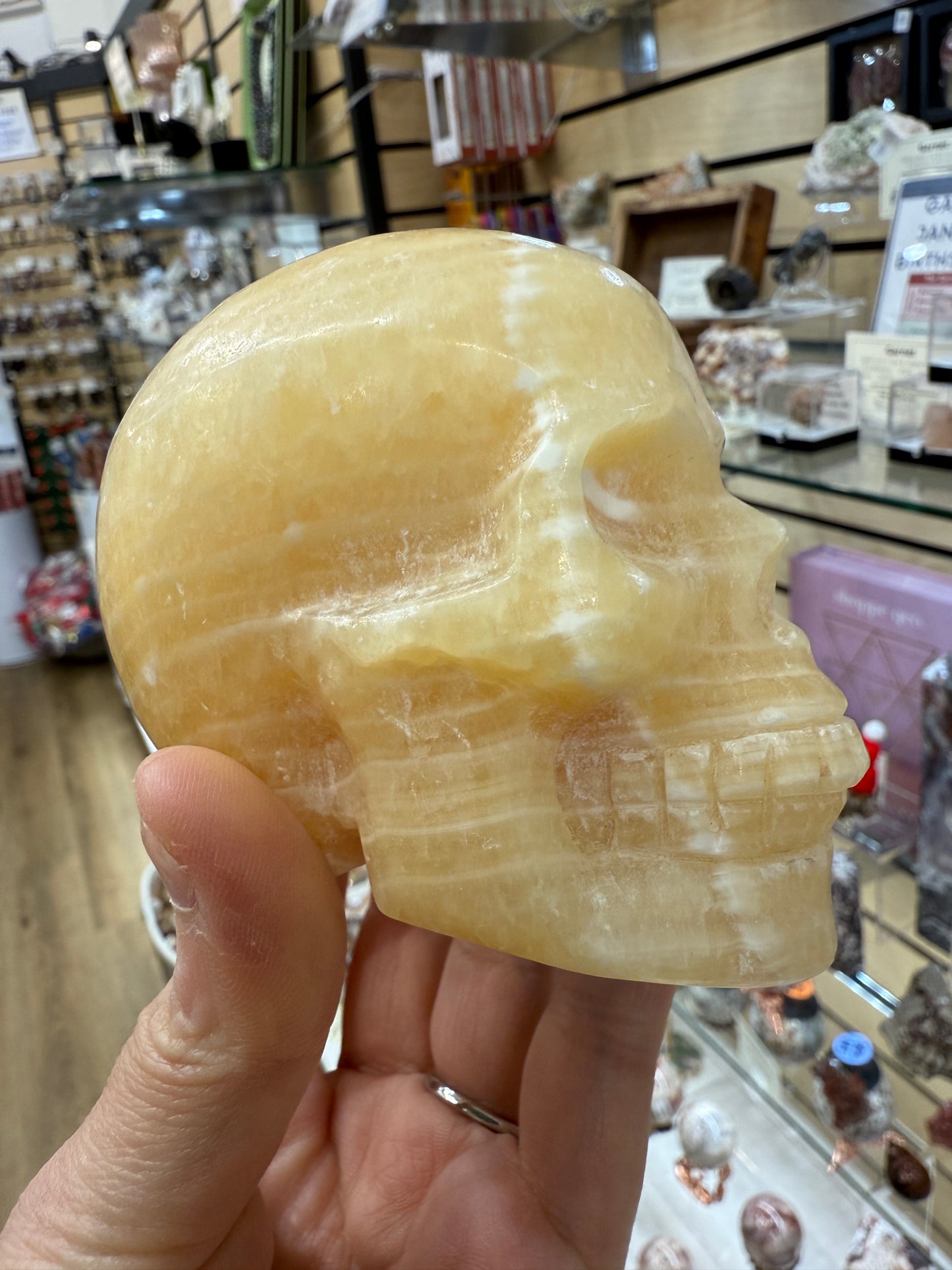 Orange Calcite Skull