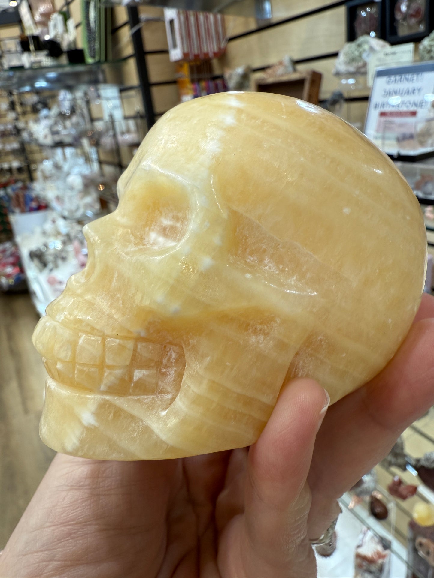 Orange Calcite Skull