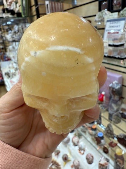Orange Calcite Skull