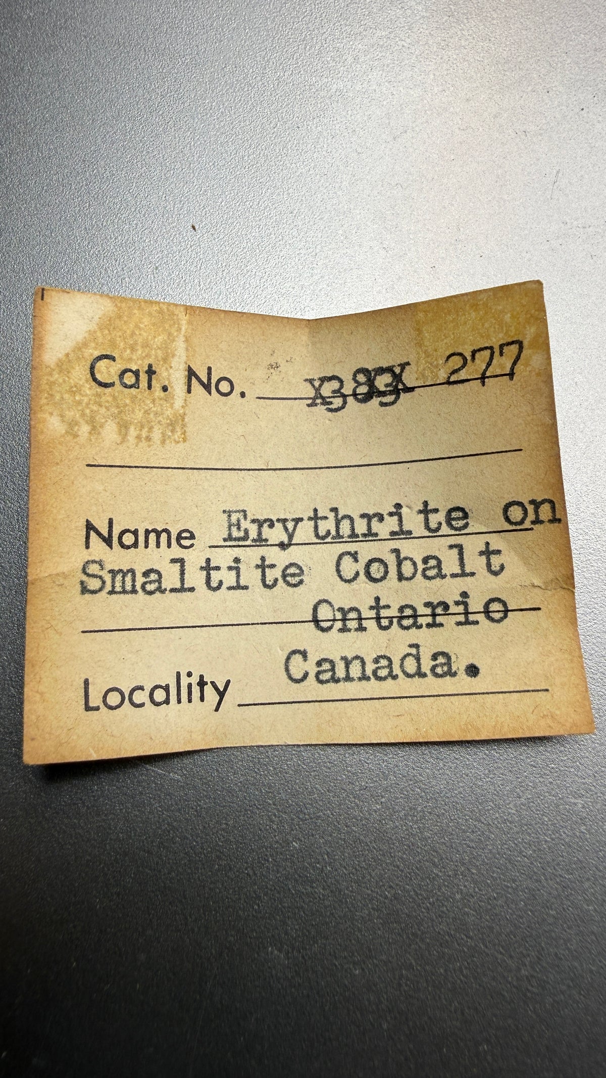 Erythrite on Smaltite– Cobalt area, Timiskaming District, Ontario, Canada