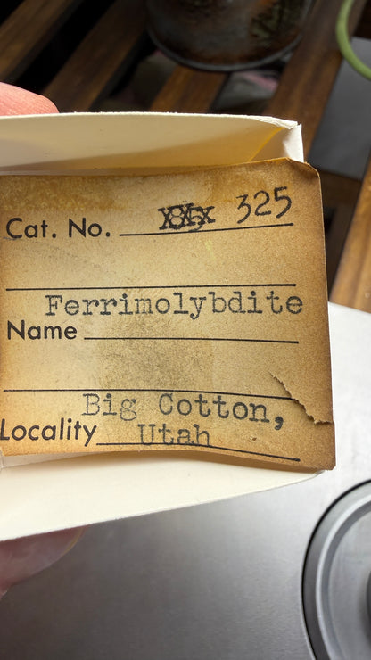 Ferrimolybdite- Big Cottonwood Canyon, Salt Lake County, Utah, USA