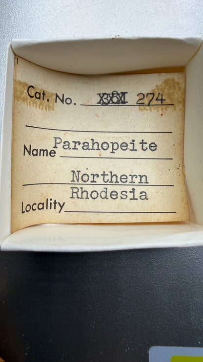 Parahopeite- Northern Rhodesia (present-day Zambia)