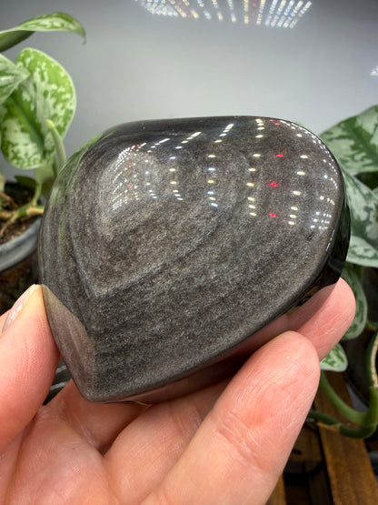 Silver Sheen Obsidian Heart