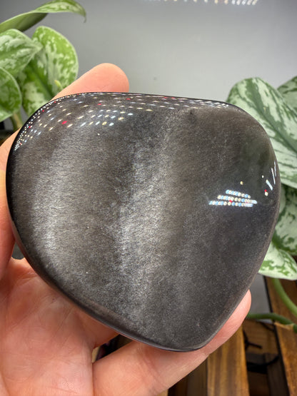 Silver Sheen Obsidian Heart