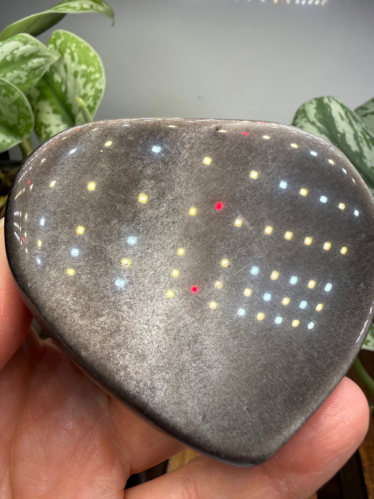 Silver Sheen Obsidian Heart
