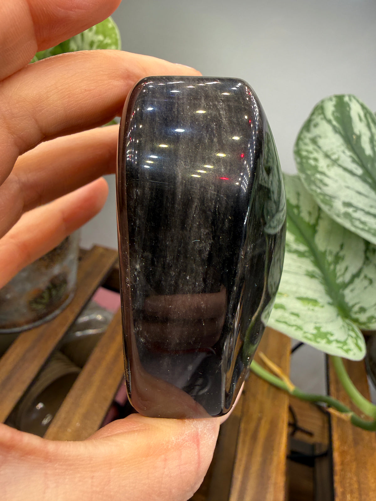 Silver Sheen Obsidian Heart