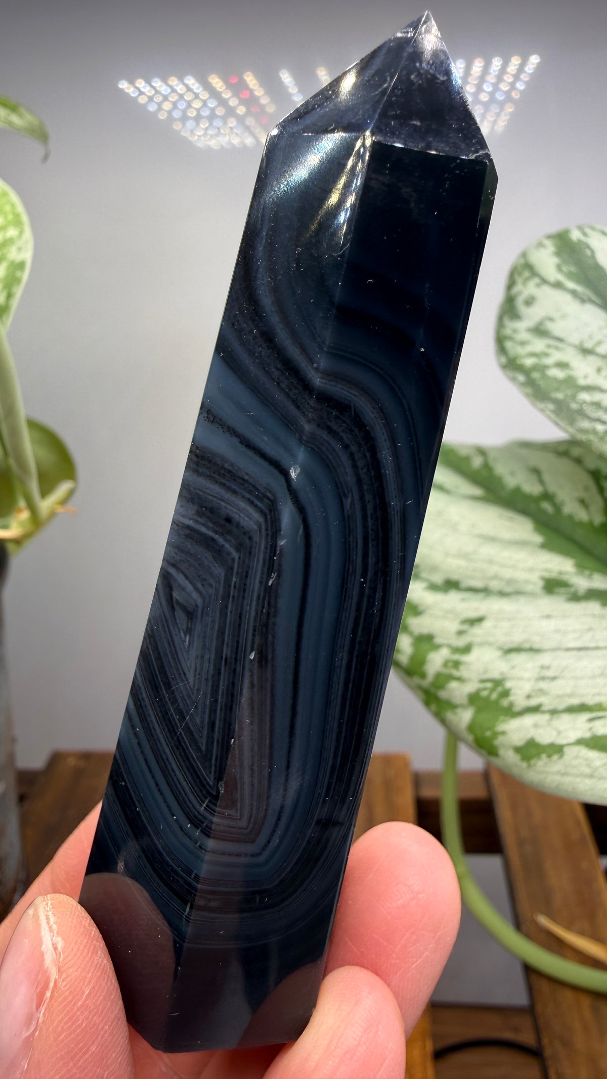 Black Agate Tower/Point- 3.7 inches