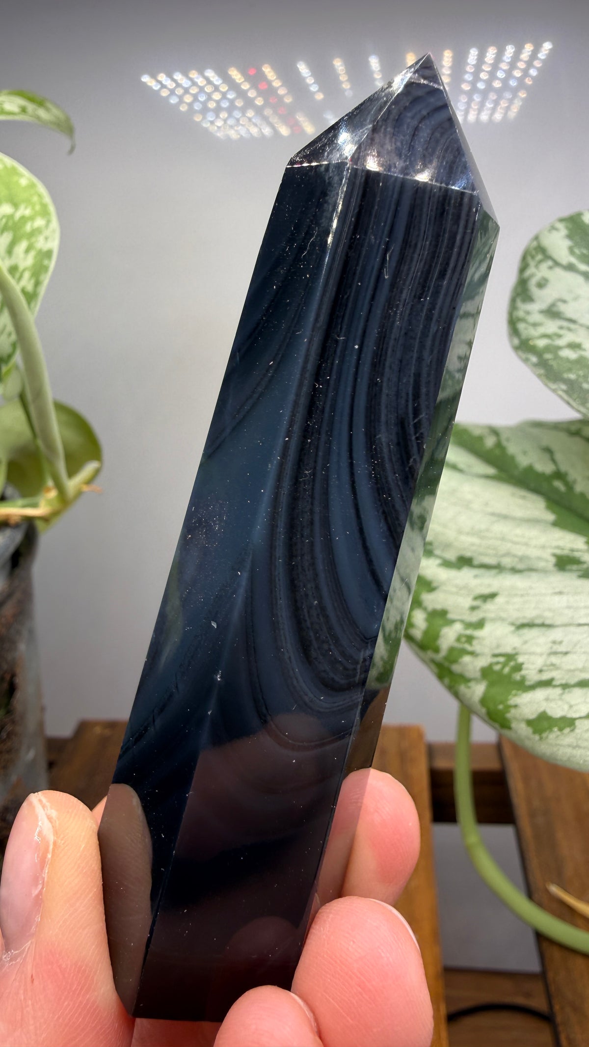 Black Agate Tower/Point- 3.7 inches