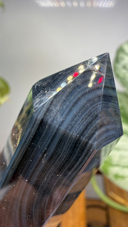 Black Agate Tower/Point- 3.7 inches