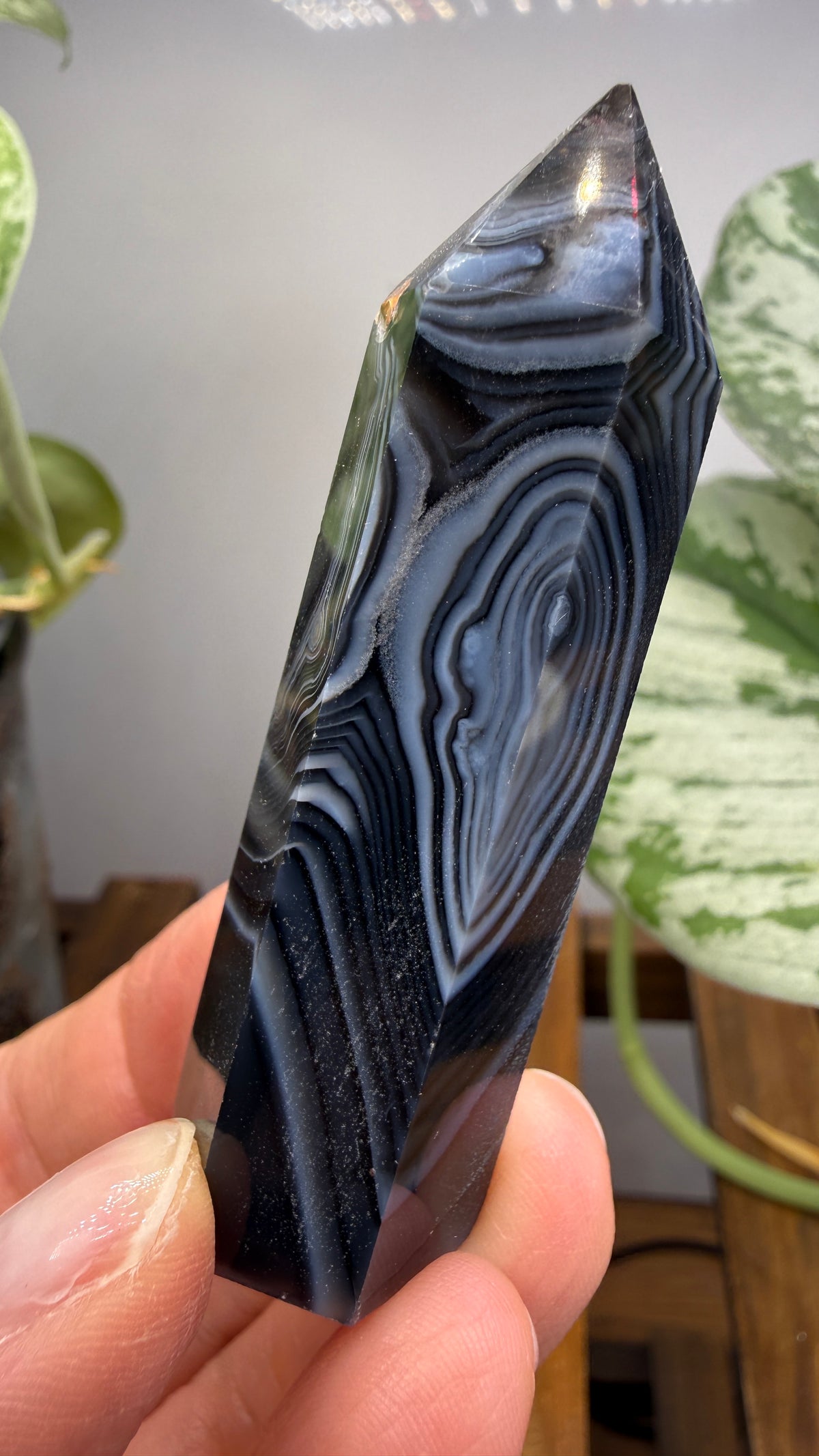 Black Agate Tower/Point- 2.6 inches