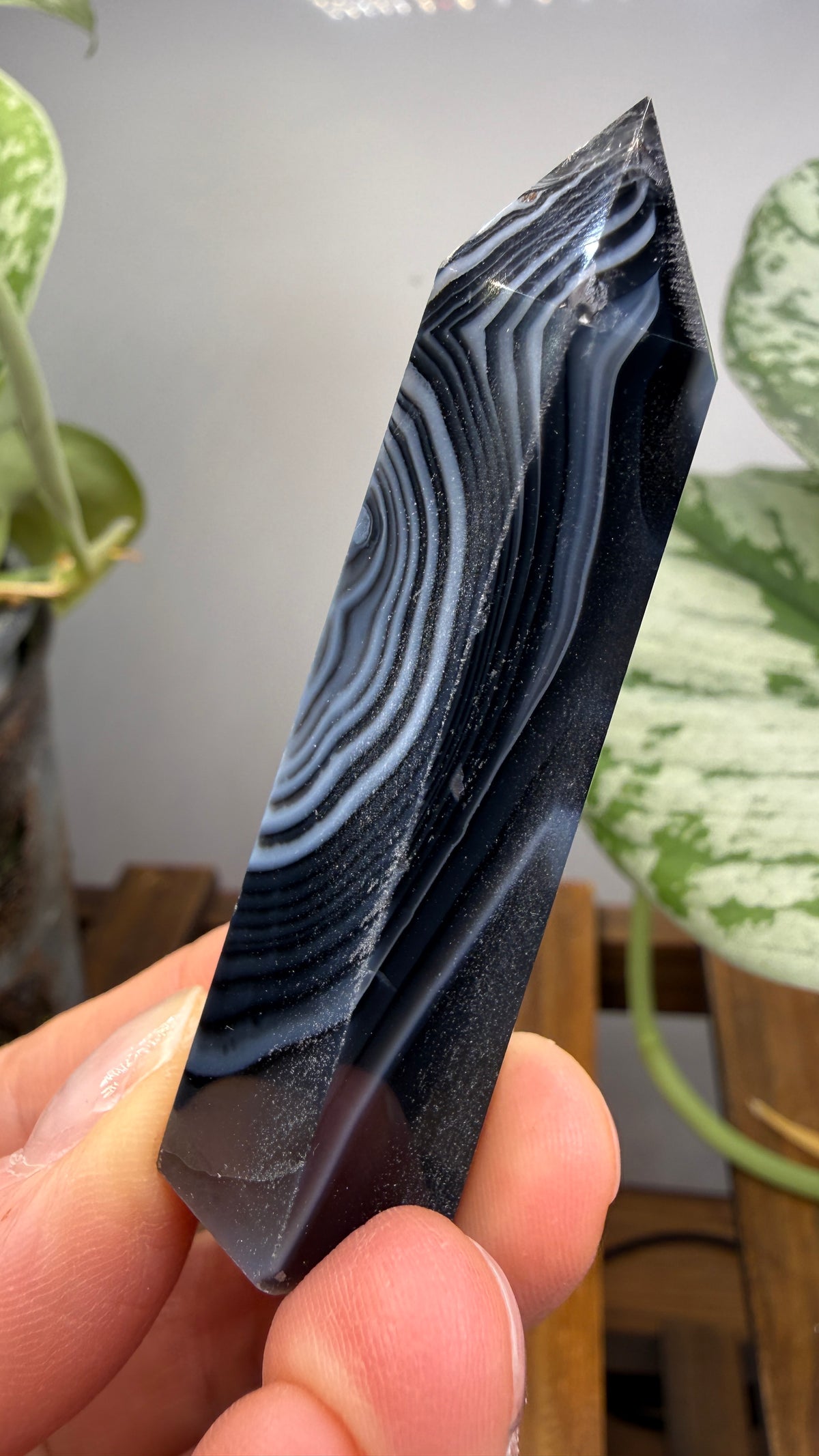 Black Agate Tower/Point- 2.6 inches
