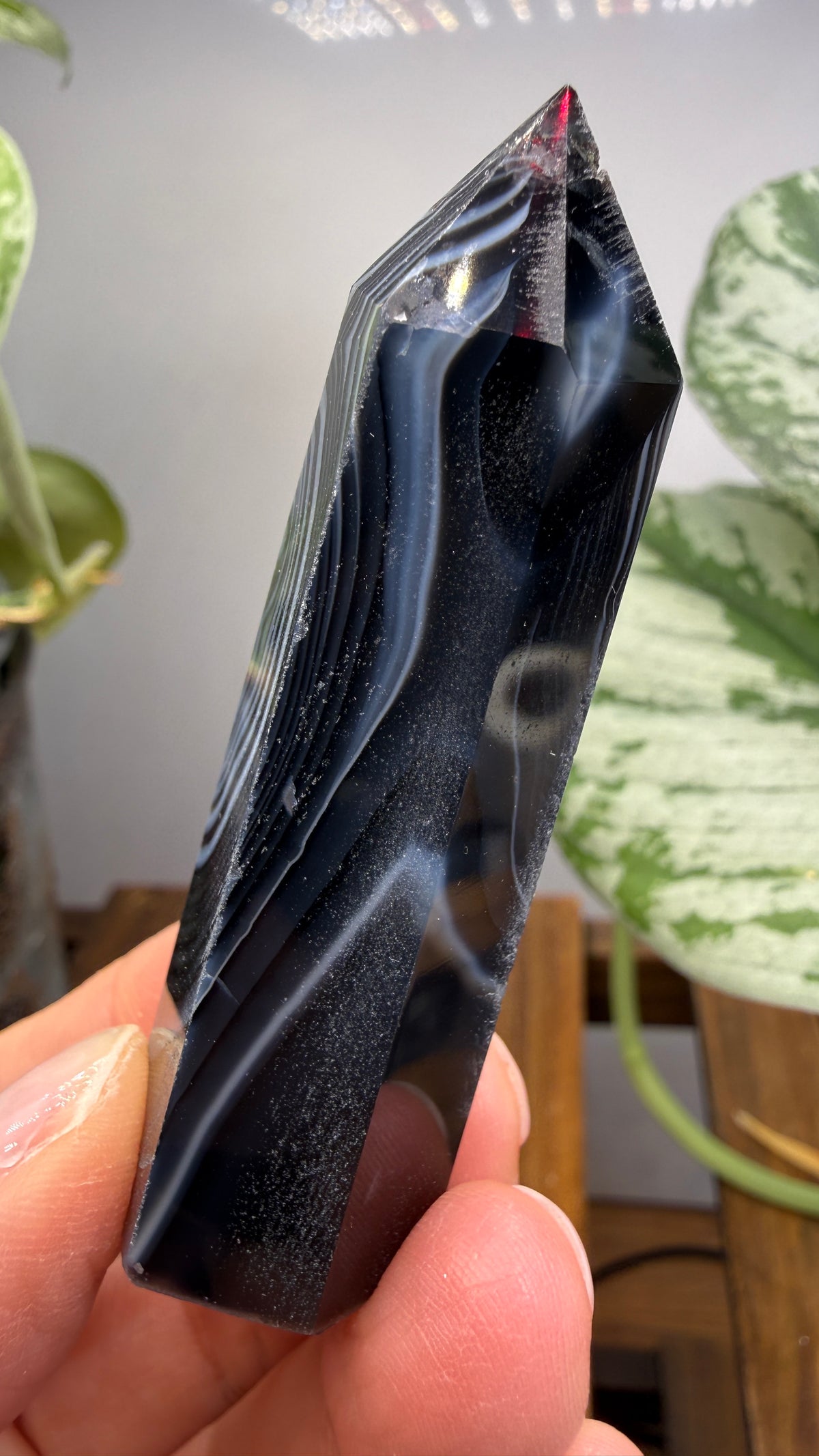 Black Agate Tower/Point- 2.6 inches