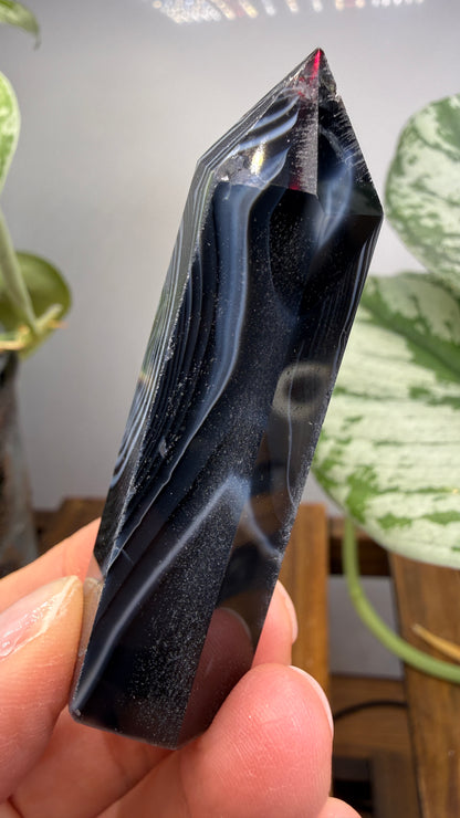 Black Agate Tower/Point- 2.6 inches