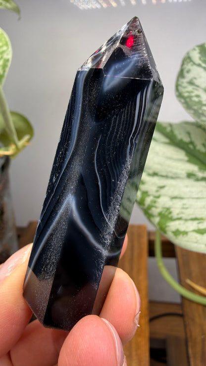 Black Agate Tower/Point- 2.6 inches