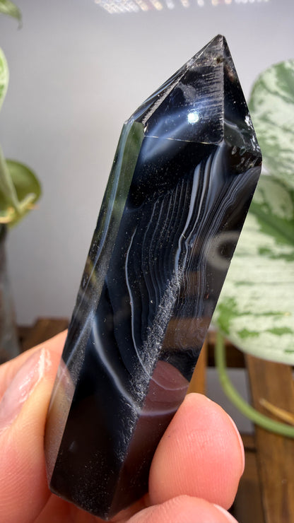 Black Agate Tower/Point- 2.6 inches