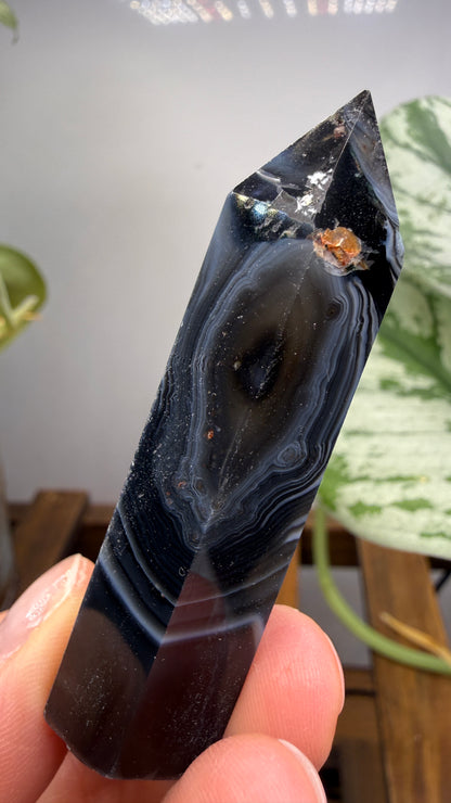 Black Agate Tower/Point- 2.6 inches