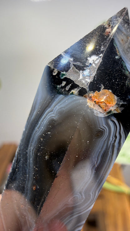Black Agate Tower/Point- 2.6 inches