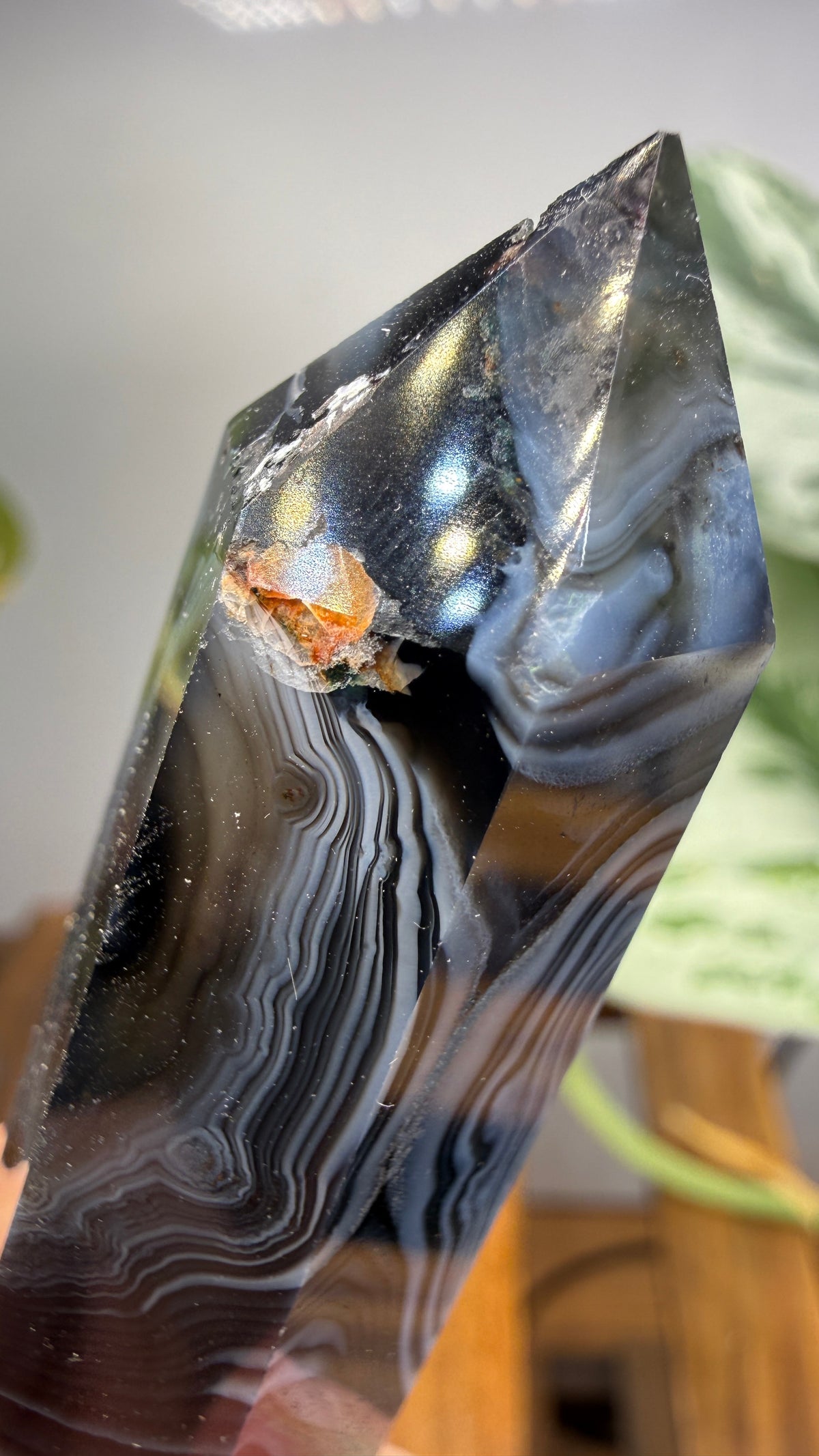 Black Agate Tower/Point- 2.6 inches