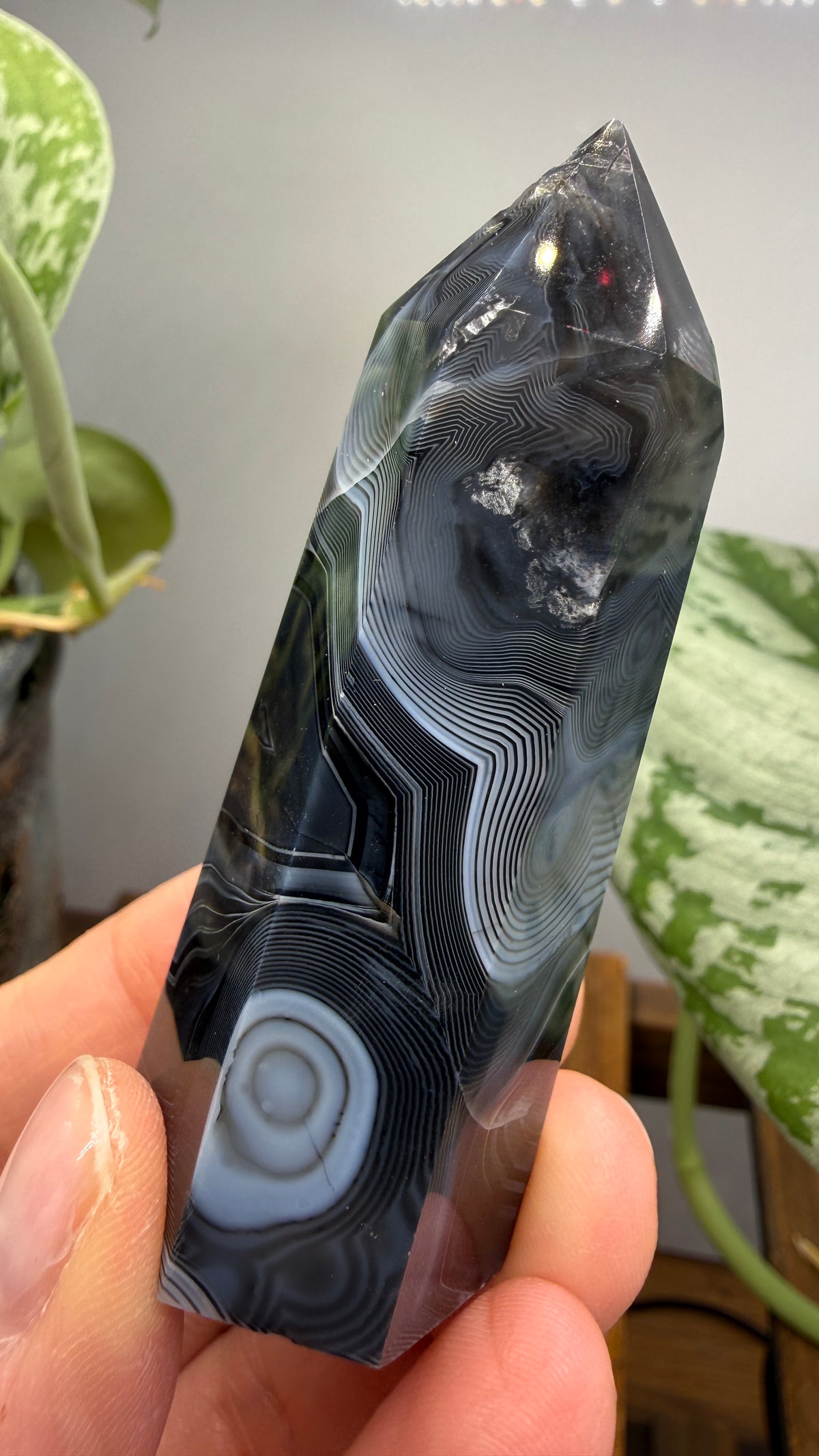 Black Agate Tower/Point- 2.9 inches