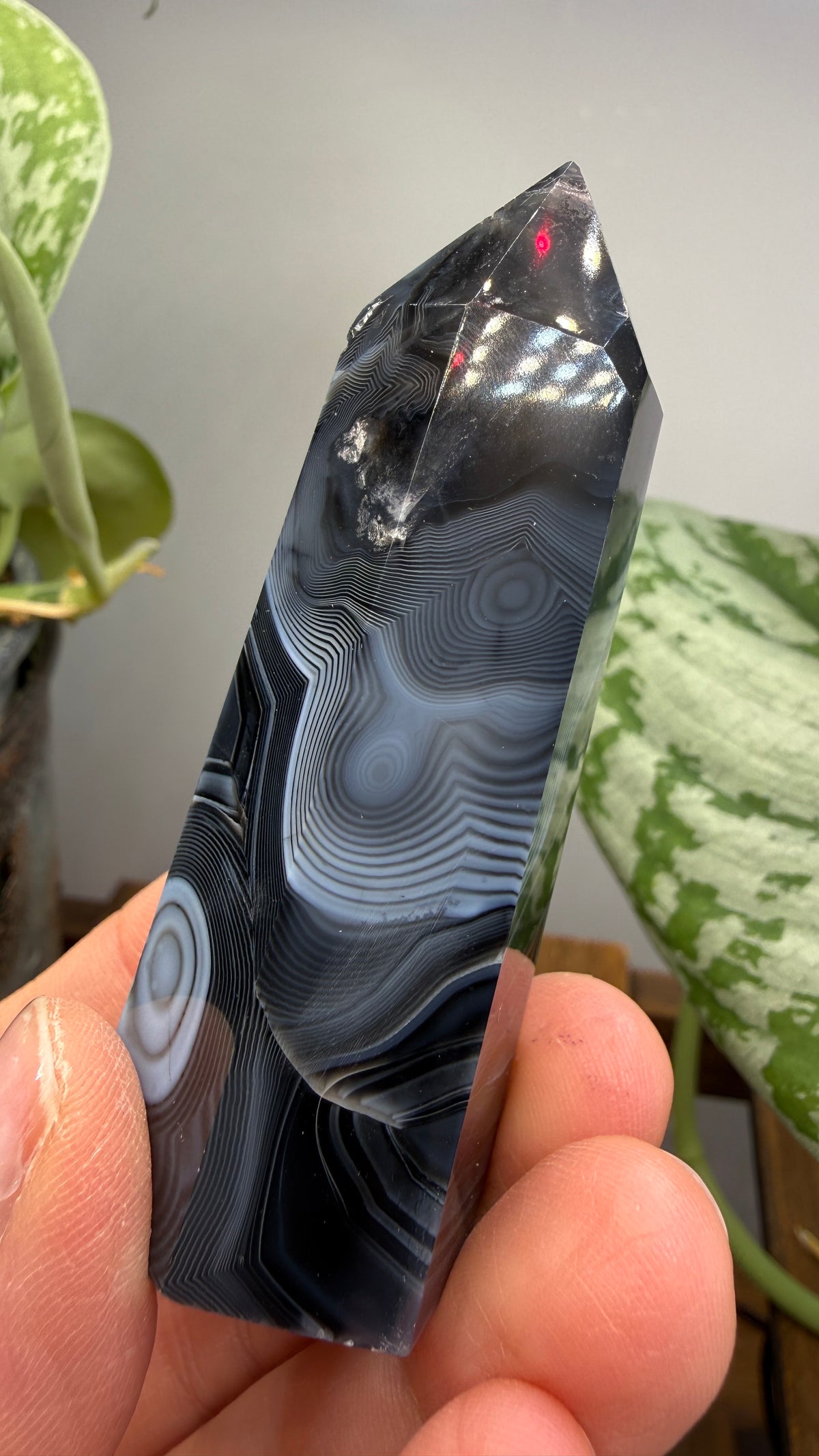 Black Agate Tower/Point- 2.9 inches