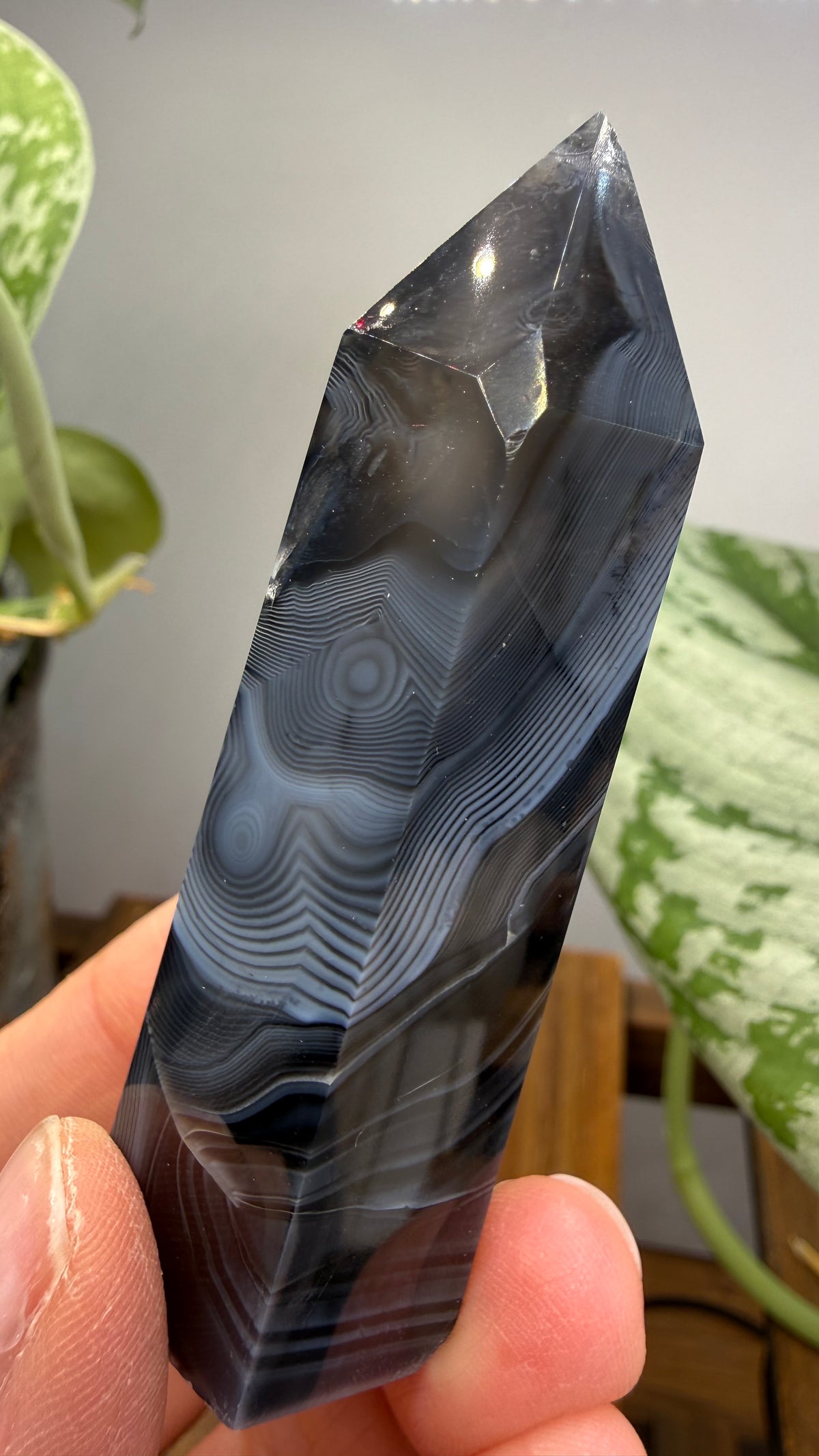 Black Agate Tower/Point- 2.9 inches