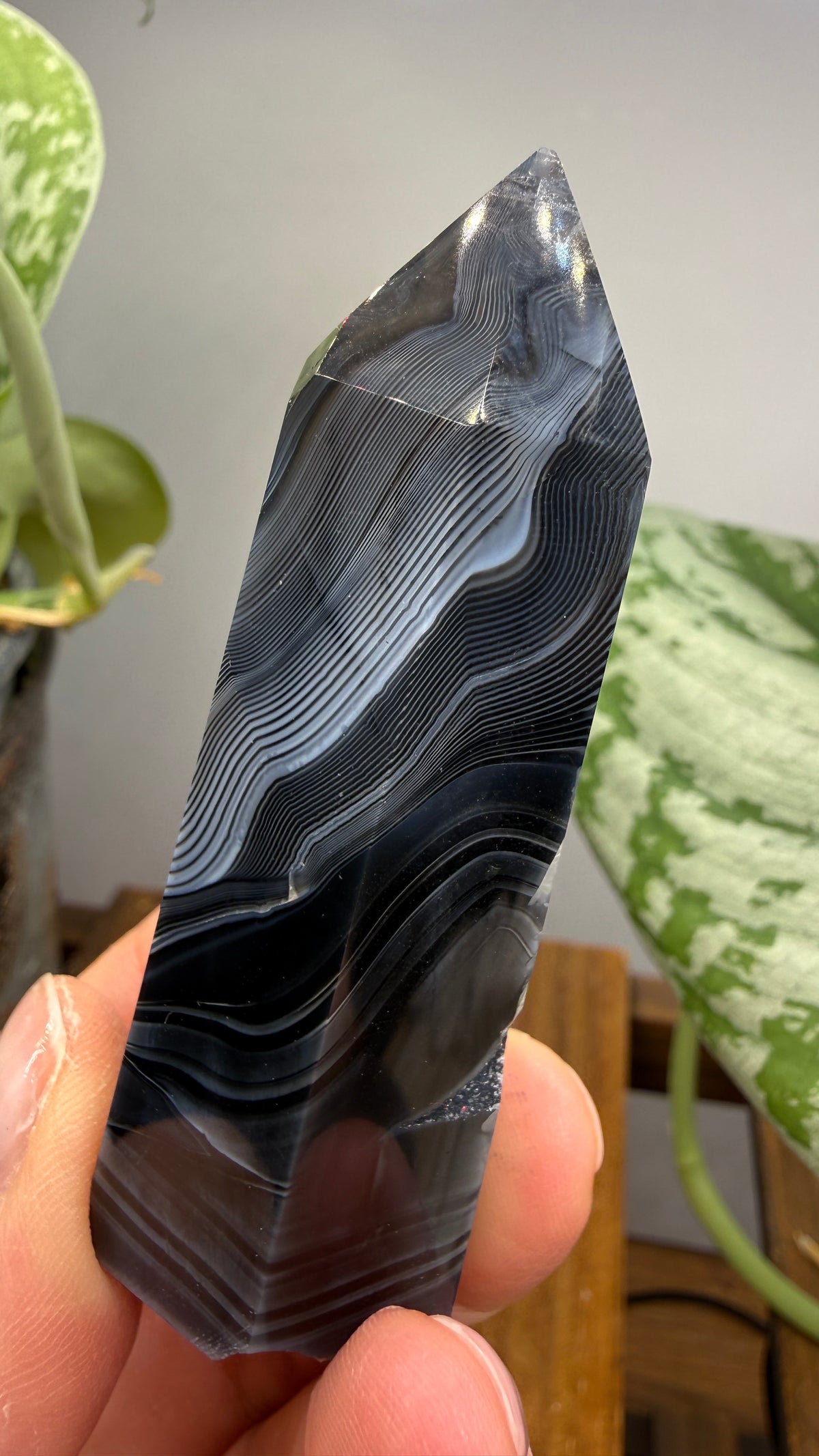 Black Agate Tower/Point- 2.9 inches
