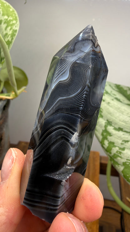 Black Agate Tower/Point- 2.9 inches