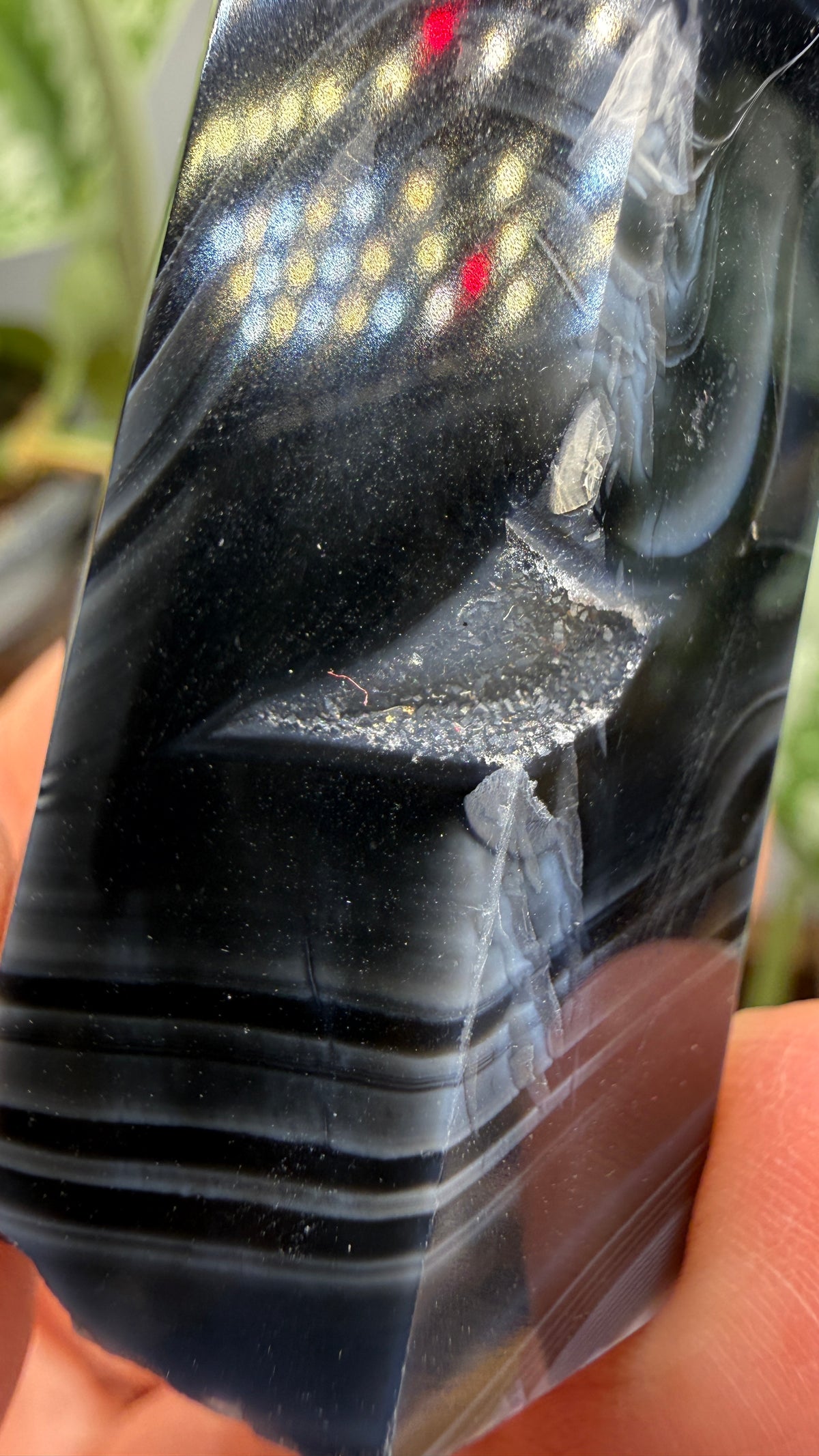 Black Agate Tower/Point- 2.9 inches