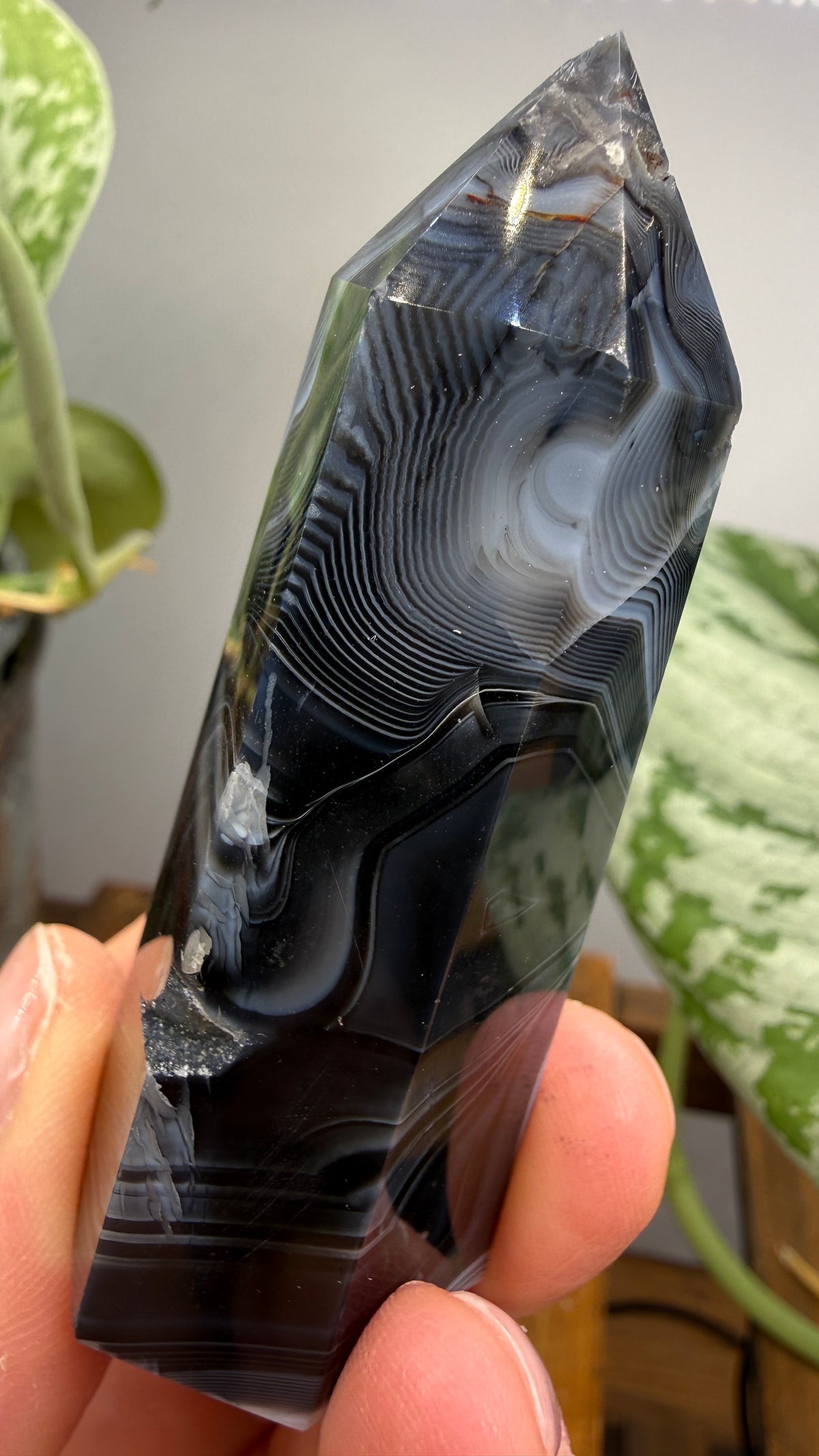 Black Agate Tower/Point- 2.9 inches