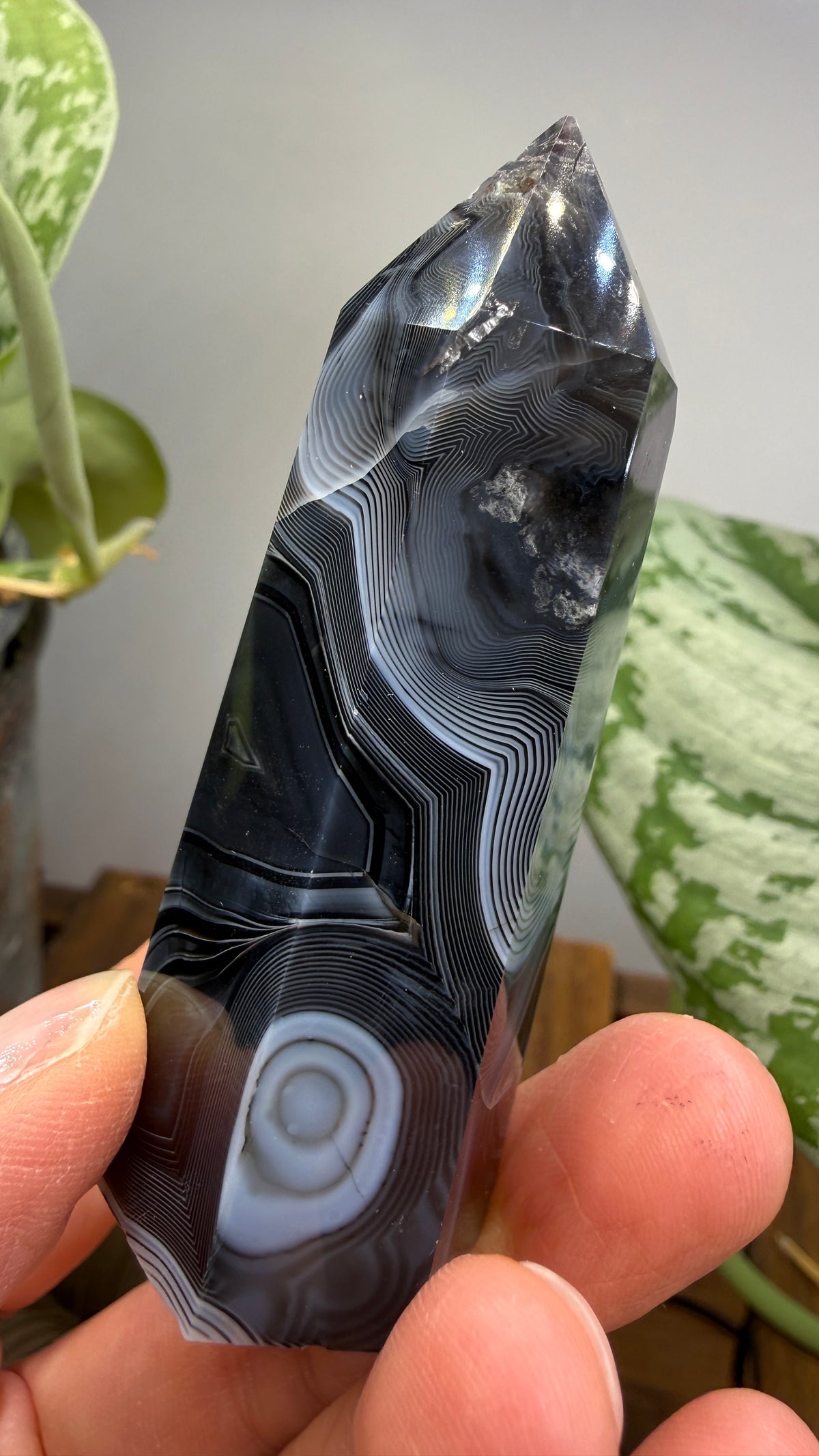 Black Agate Tower/Point- 2.9 inches
