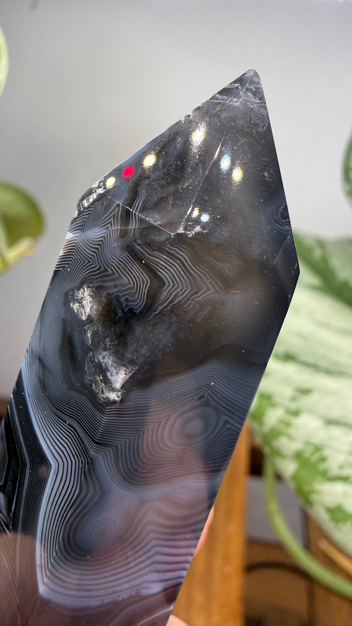 Black Agate Tower/Point- 2.9 inches