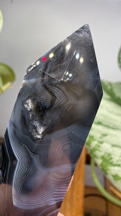 Black Agate Tower/Point- 2.9 inches