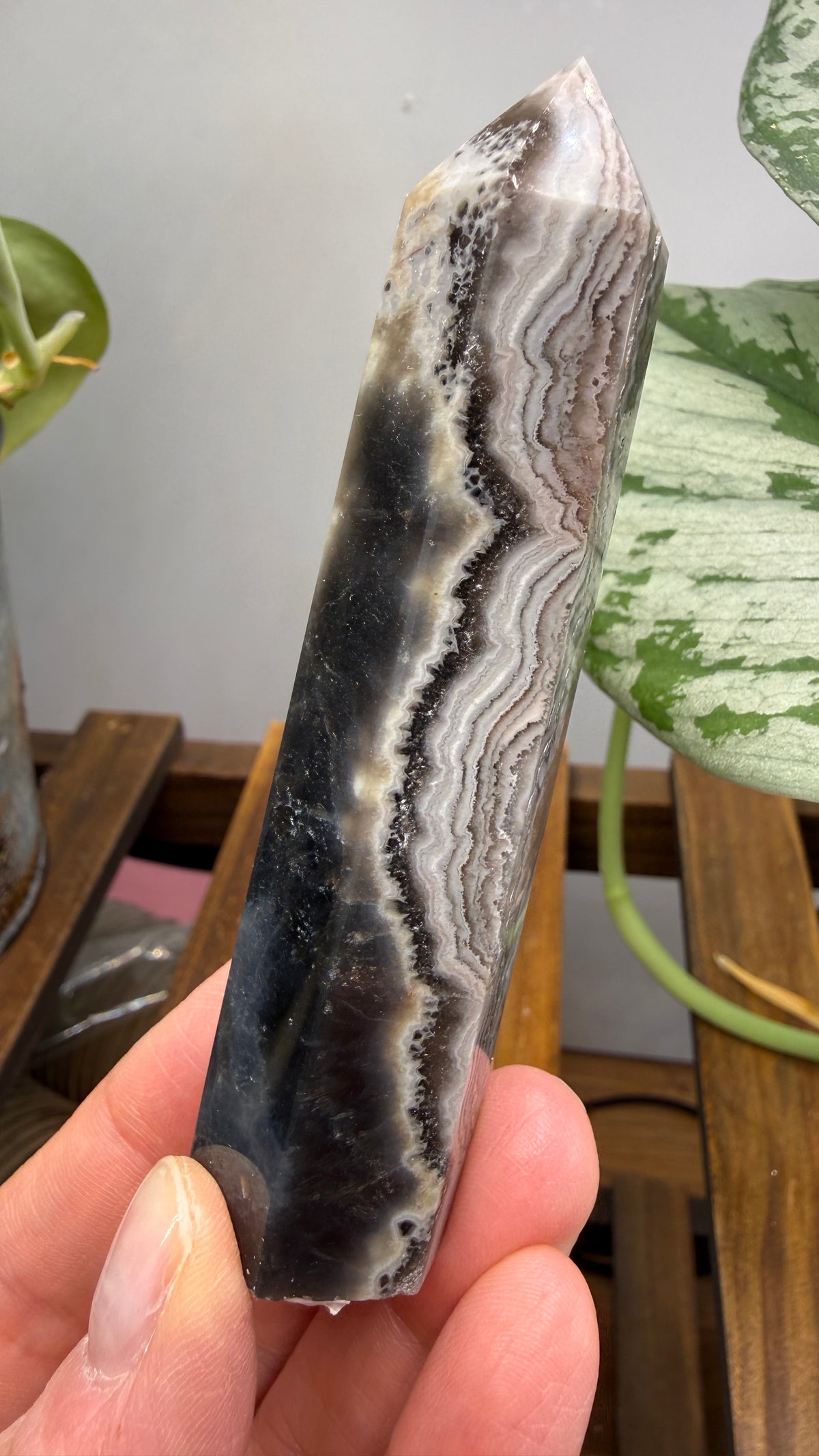 Black Agate Tower/Point- 3.7 inches
