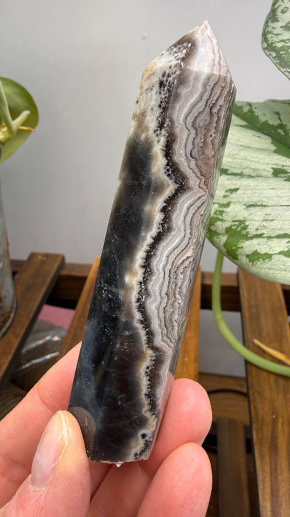 Black Agate Tower/Point- 3.7 inches