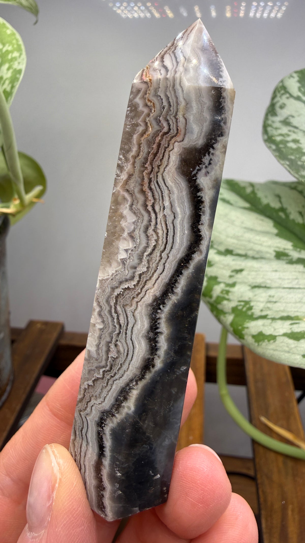 Black Agate Tower/Point- 3.7 inches