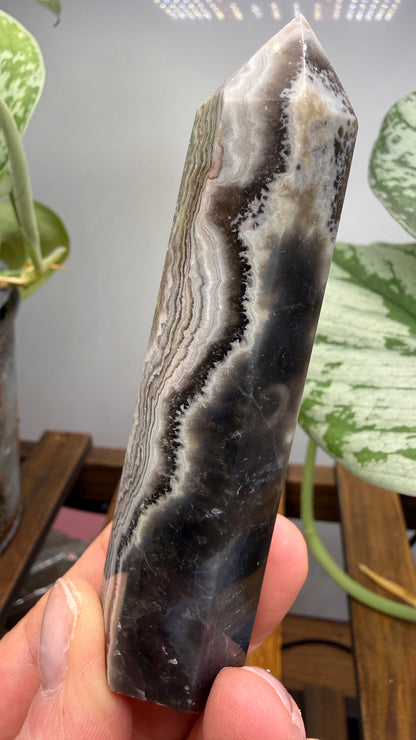 Black Agate Tower/Point- 3.7 inches