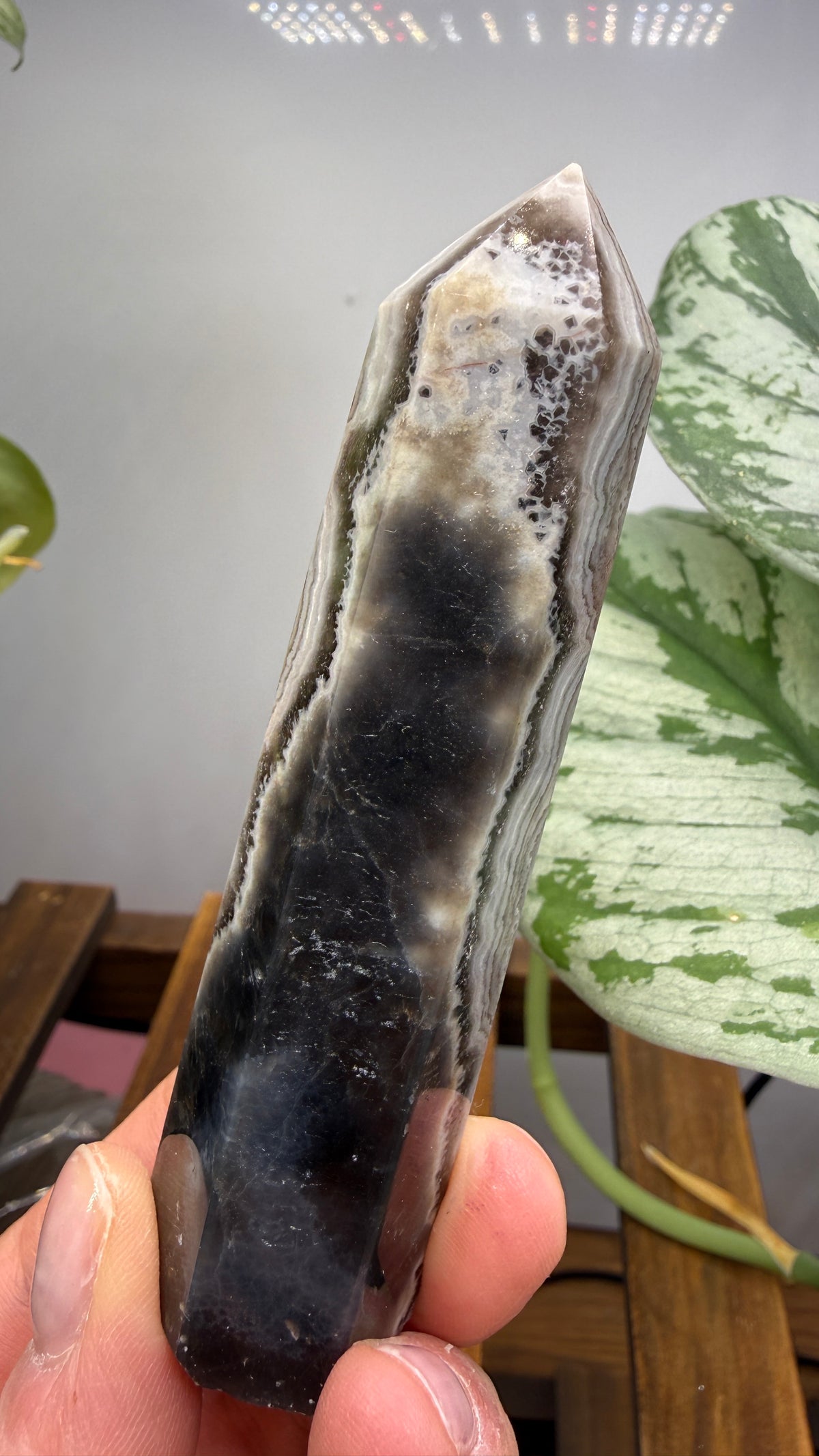 Black Agate Tower/Point- 3.7 inches