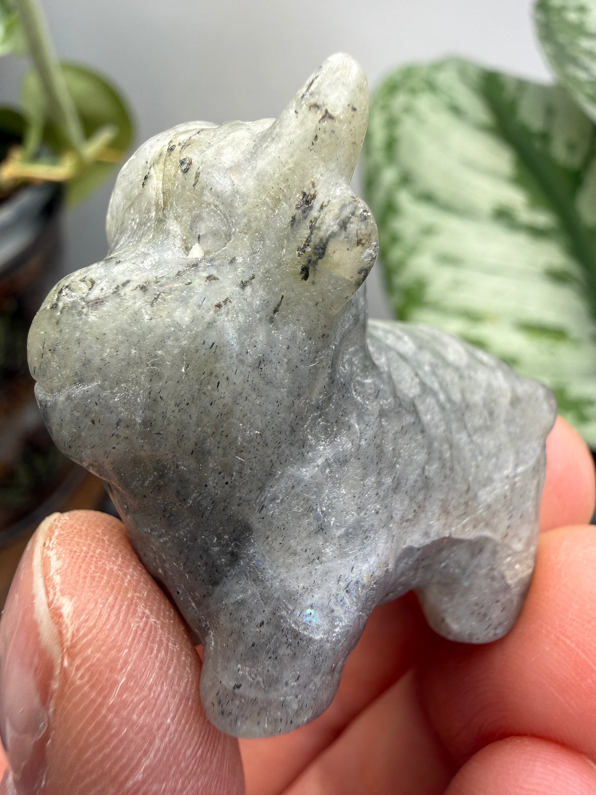 Labradorite Highland Cow Crystal Carving- 1.5 inches