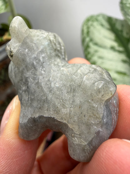 Labradorite Highland Cow Crystal Carving- 1.5 inches